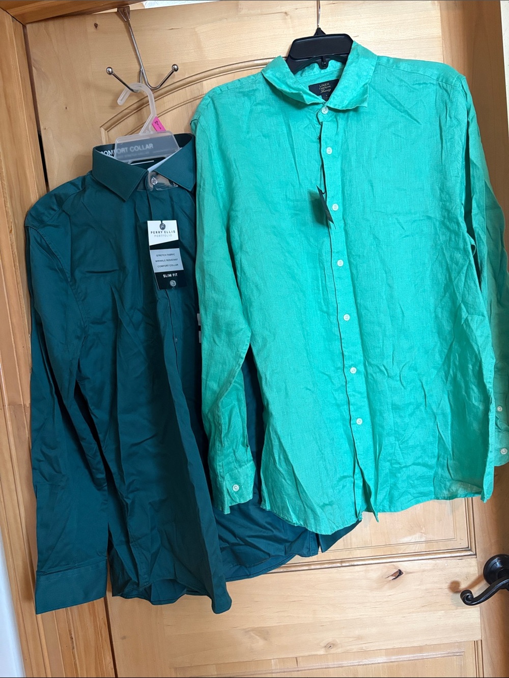 Perry Ellis Teal Slim Fit Button-Up Shirt